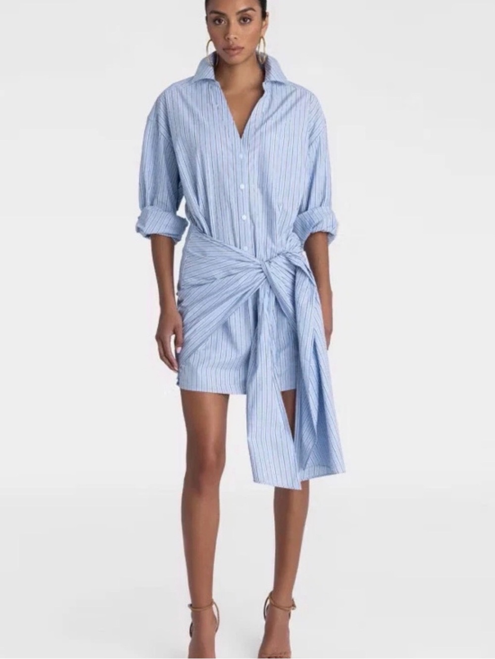 KBB by KAHLANA Long Sleeve “The Tie Waist Shirt Dress” - Size Medium